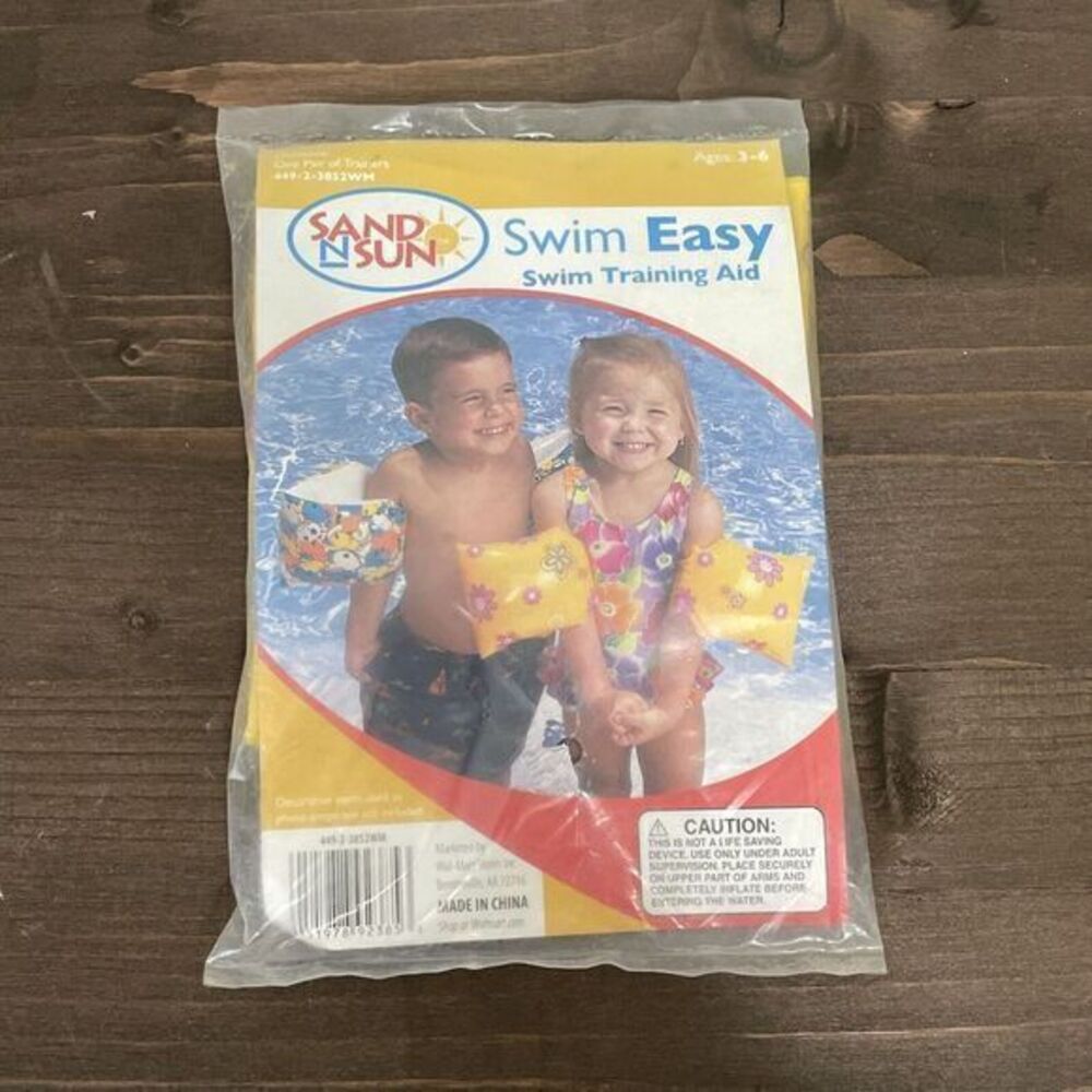 Sand & Sun Flowers Water Wings Swim Easy Swim Training Aid Age 3-6